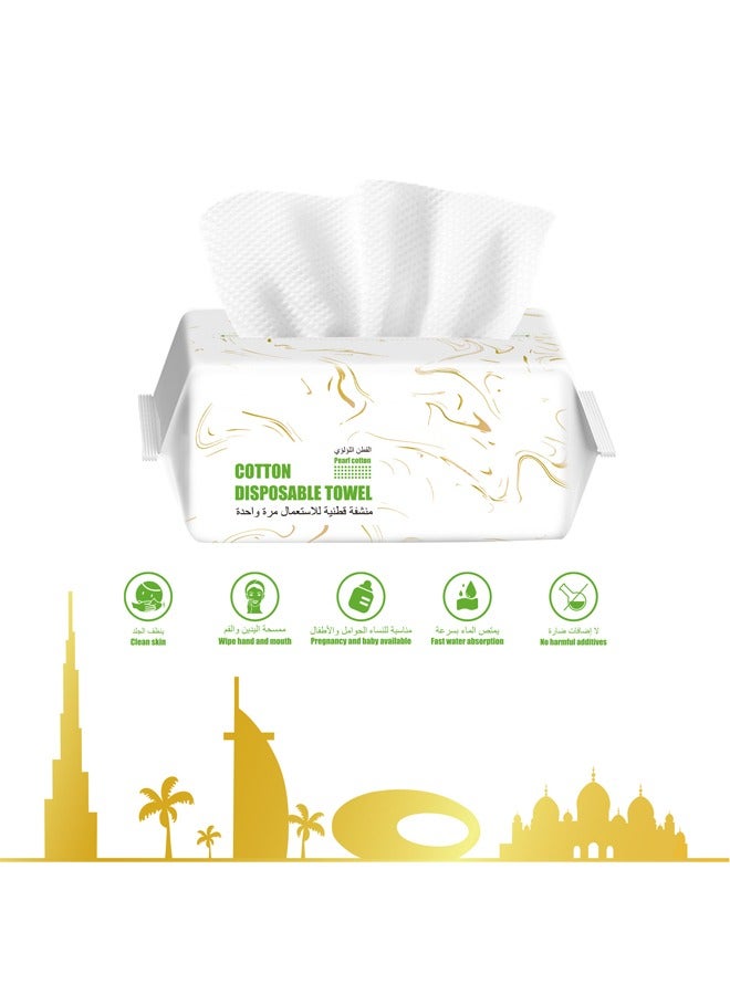 keke Pack of 5 Ultra Soft Disposable Face Towels 100% Cotton, Thickened Travel Washcloths for Makeup Removal & Facial Cleansing - Image 4