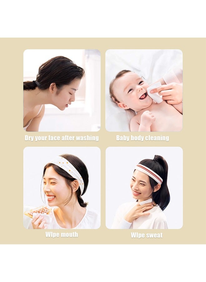 keke Pack of 5 Ultra Soft Disposable Face Towels 100% Cotton, Thickened Travel Washcloths for Makeup Removal & Facial Cleansing - Image 5
