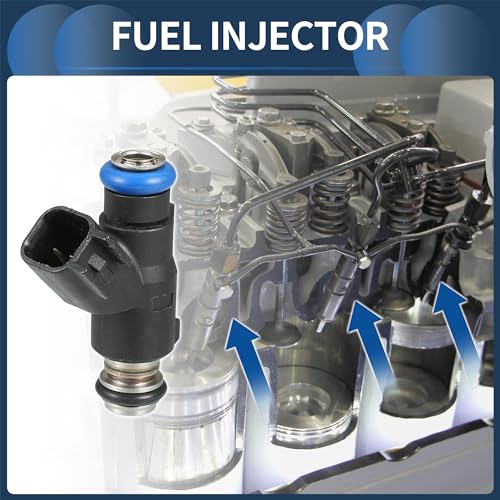 INFINAUTO Fuel Injector Engine Fuel Injection Nozzle No353103C000 for Hyundai Santa 0709 33L for Hyundai Sonata 0710 33L Black 6 Pcs - Image 3