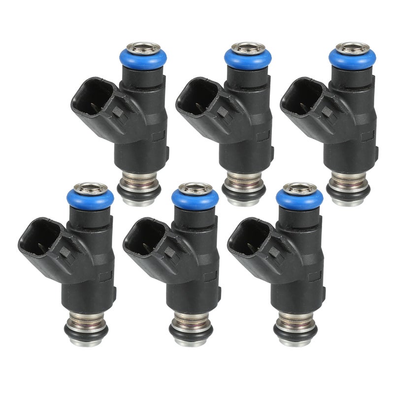 INFINAUTO Fuel Injector Engine Fuel Injection Nozzle No353103C000 for Hyundai Santa 0709 33L for Hyundai Sonata 0710 33L Black 6 Pcs - Image 2