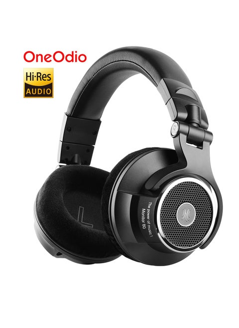 Monitor 80 Over-Ear Open Studio DJ Headset with 3.5 mm and 6.35 mm Cable for Mixing Mastering Gaming