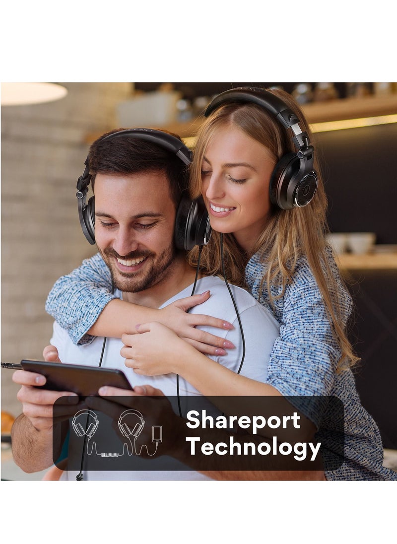 Monitor 80 Over-Ear Open Studio DJ Headset with 3.5 mm and 6.35 mm Cable for Mixing Mastering Gaming