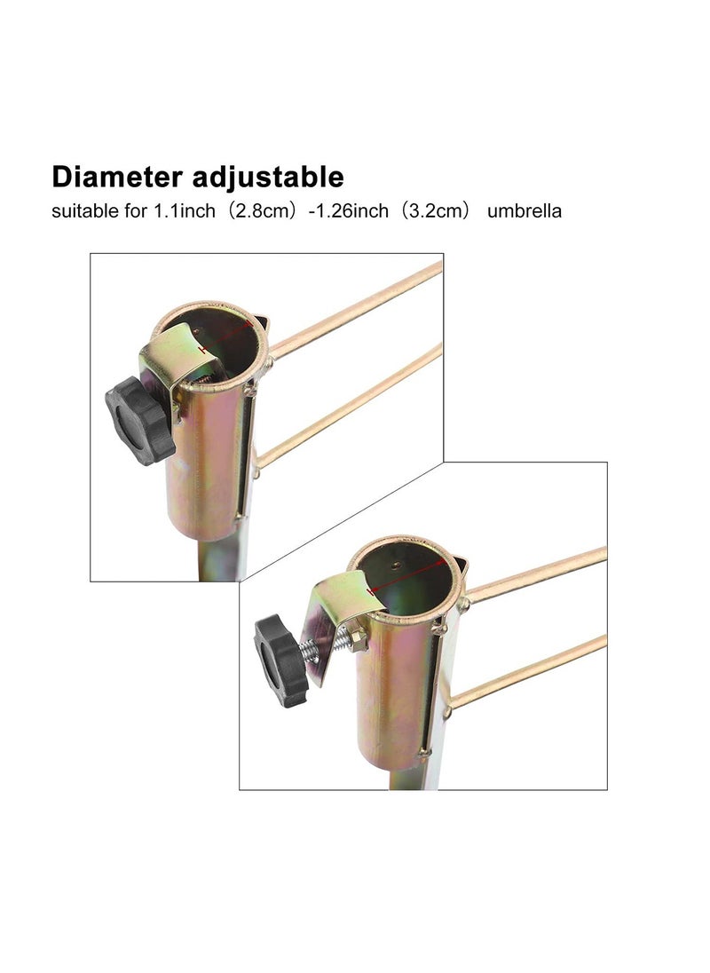 SYOSI - Ground Spike Umbrella Parasol Flag Pole, Metal Umbrella Holder Sand Screw Stand Fishing Rods for Outdoor Camping Beach Sand Anchor Ground Soil Spike with Adaptor 25-32mm Diameter Adjustable - Image 1