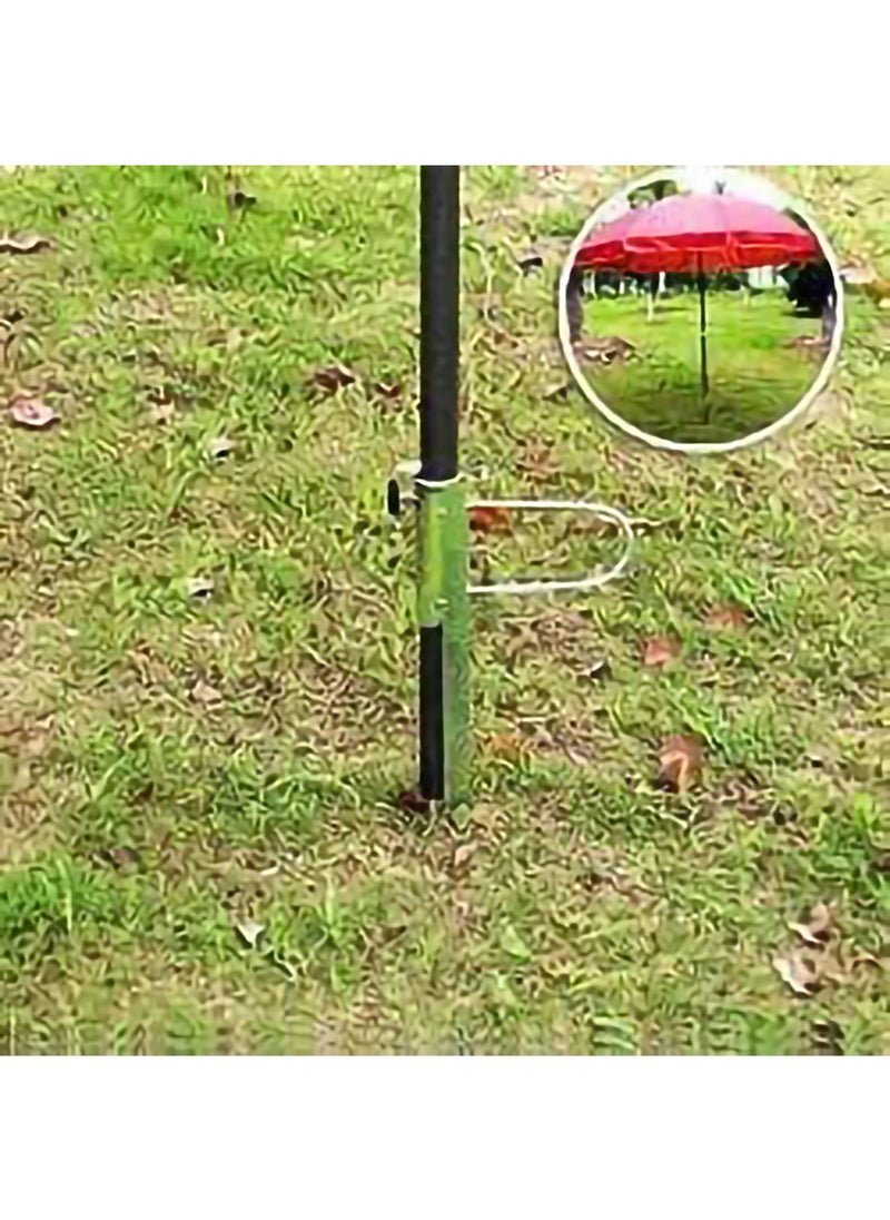 SYOSI - Ground Spike Umbrella Parasol Flag Pole, Metal Umbrella Holder Sand Screw Stand Fishing Rods for Outdoor Camping Beach Sand Anchor Ground Soil Spike with Adaptor 25-32mm Diameter Adjustable - Image 1