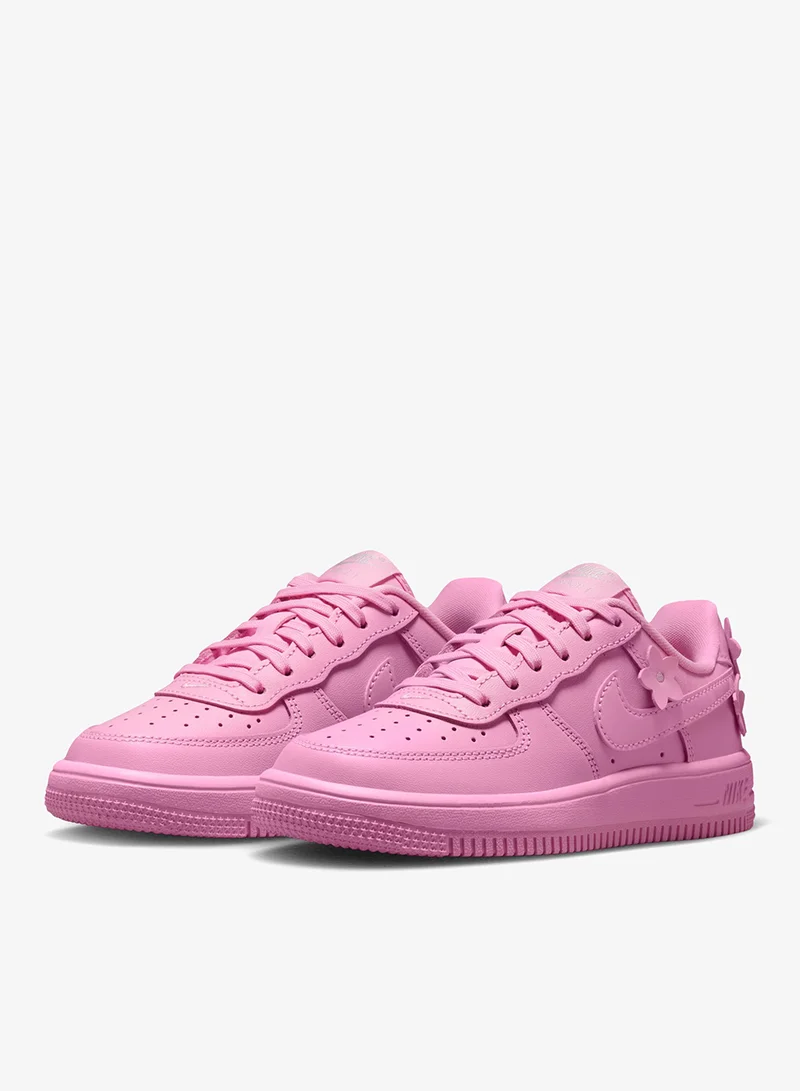 Nike PINK RISE/PINK RISE-PINK FOAM-MTLC SILVER Kids Force 1 Ki Floret Lace Bp  | Best Price UAE