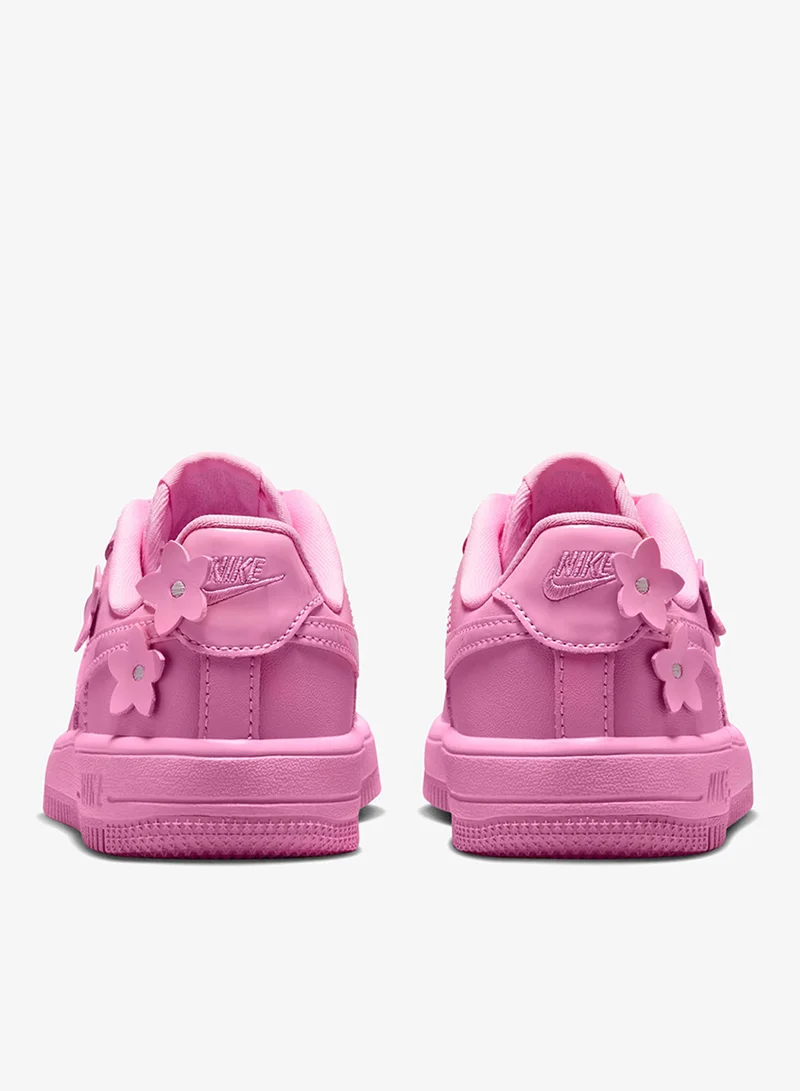 Nike PINK RISE/PINK RISE-PINK FOAM-MTLC SILVER Kids Force 1 Ki Floret Lace Bp  | Best Price UAE