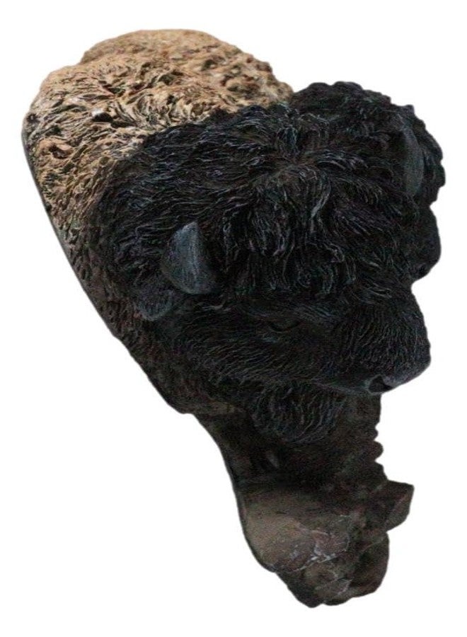 إيبروس جيفت تمثال جداري مزخرف من الراتنج، يمثل قطيعًا من الجاموس البني الأمريكي الأصلي في المرعى، بطول 14.25 بوصة، رمزًا للوفرة والقوة، قطعة ديكور منزلية مميزة. - Image 4