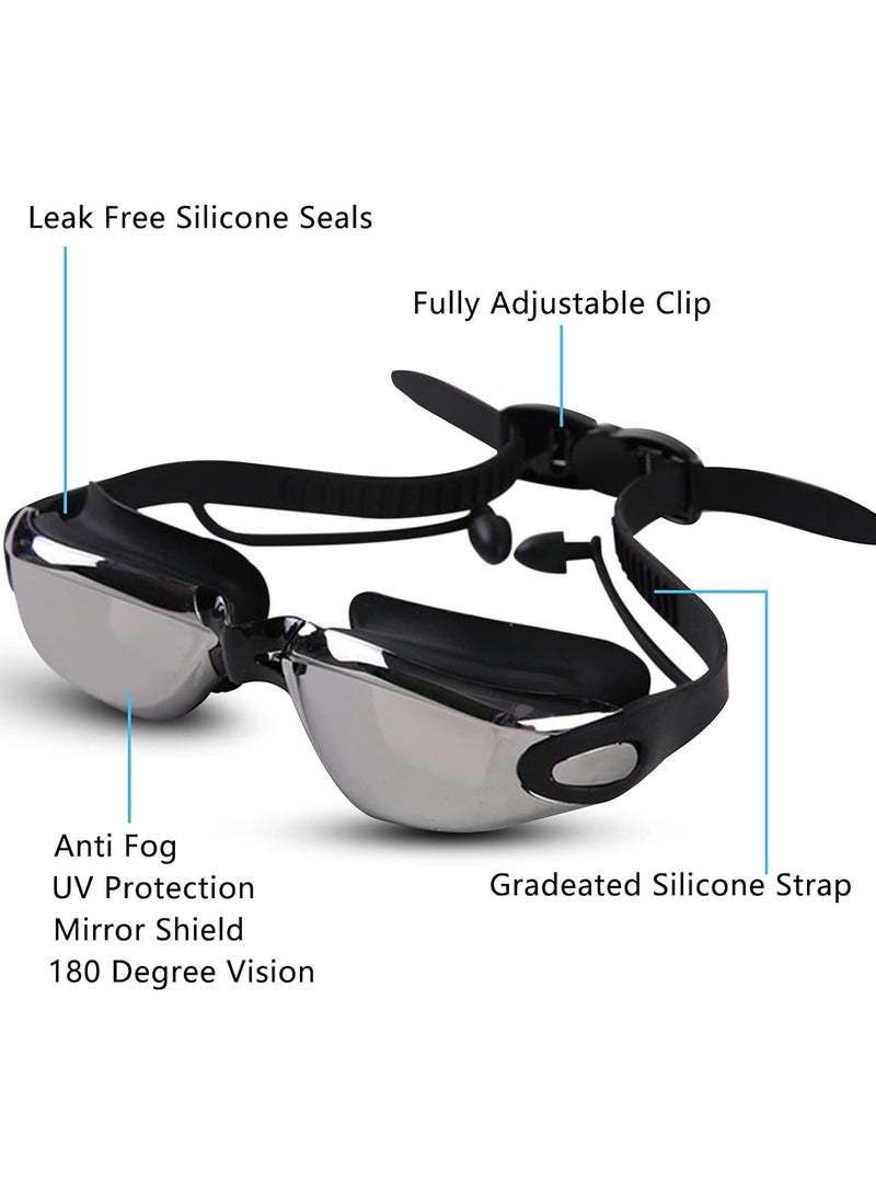 GGOOT Swimming Goggles,Swim Goggles for Adult Men Women No Leaking Anti-fog,Easily Adjust the Headband,Protective Box Nose Clip Earplugs Tinted Lenses , Suitable for All Swimmers - Image 2