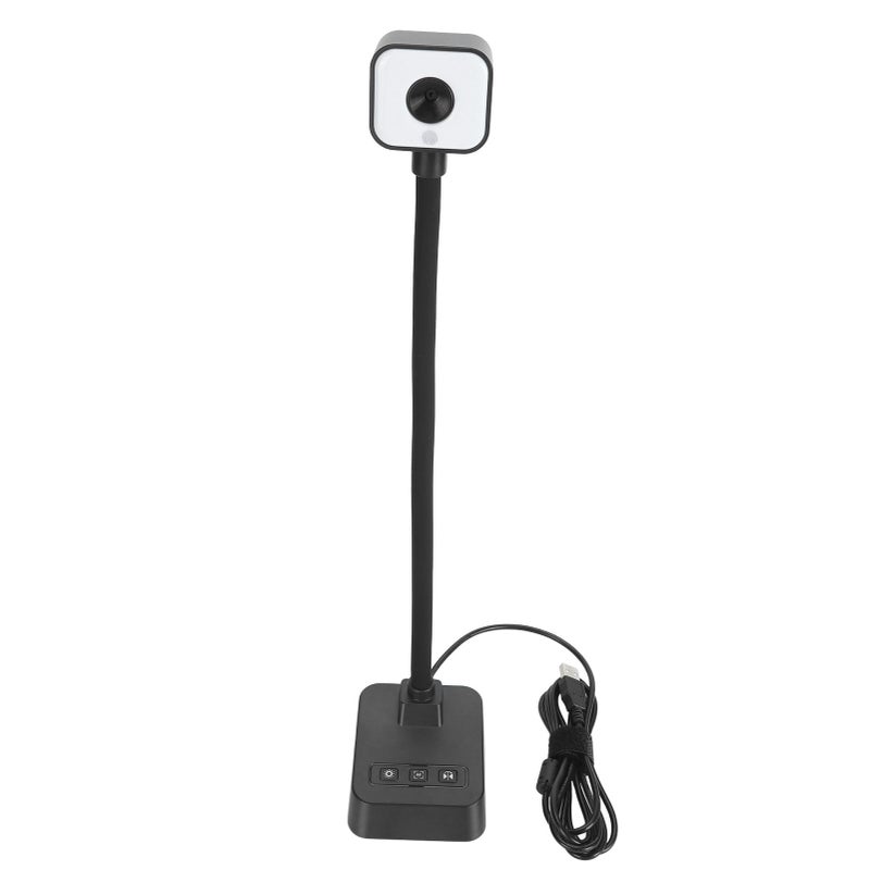كاميرا وثائق USB 4K عدسة قابلة للدوران بزاوية 360 درجة رؤية تلقائية إضاءة LED بمستويات 3 ميكروفون مع تقليل الضوضاء بالذكاء الاصطناعي قابلة للطي لنظام ويندوز - Image 4