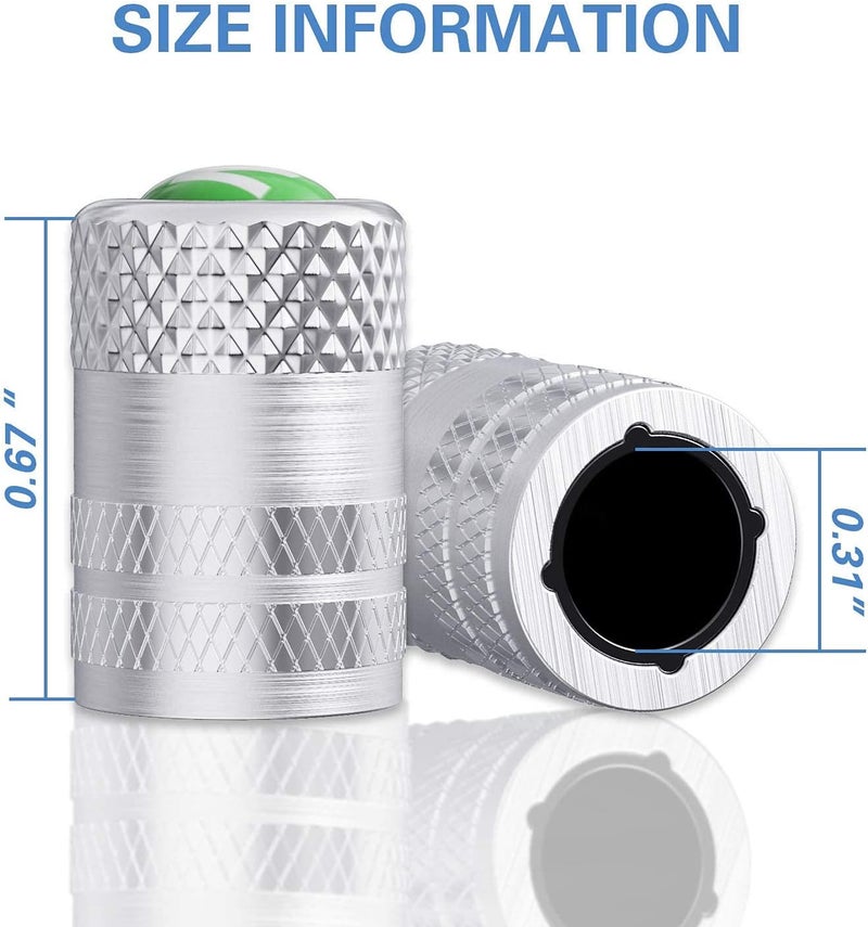 CKAuto 4 Pcs Aluminum Tire Valve Stem Caps with N2 Nitrogen Logo, Universal Stem Covers for Cars, SUVs, Bike and Bicycle, Trucks, Motorcycles | TPMS Safe | Corrosion Resistant | Dust Proof, Silver - Image 4