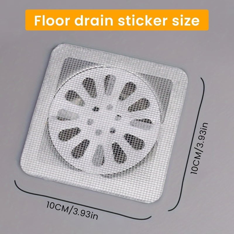 Golden bird Disposable Shower Drain Hair Catcher 4" X 4" Drain Hair Catcher Mesh Stickers Shower Drain Mesh Stickers for Bathroom Accessories, Kitchen, Sink, Bathtub (30, Grey) - Image 3