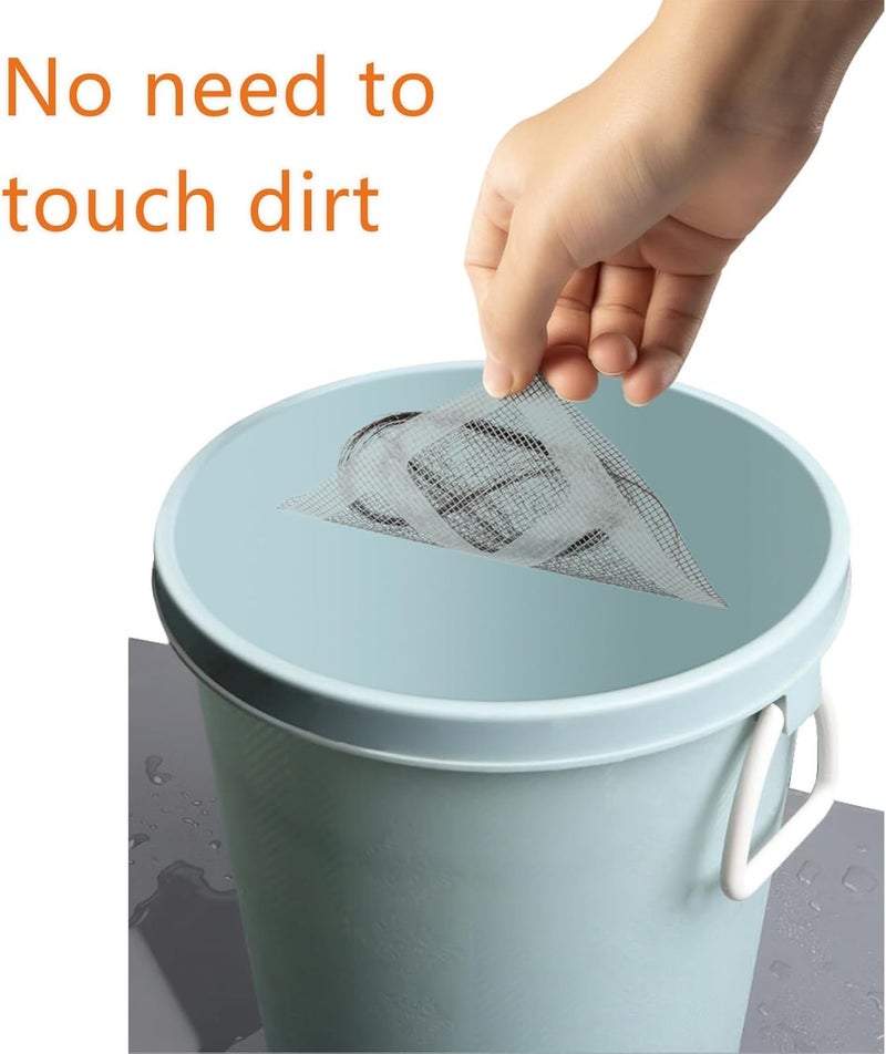 Golden bird Disposable Shower Drain Hair Catcher 4" X 4" Drain Hair Catcher Mesh Stickers Shower Drain Mesh Stickers for Bathroom Accessories, Kitchen, Sink, Bathtub (30, Grey) - Image 4