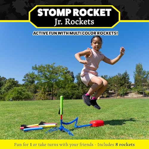 Stomp Rocket Jr MultiColor Rocket Launcher for Kids 8 Rockets Fun Outdoor Kids Gifts for Boys Girls STEM Toy Foam Blaster Set Soars Up to 100 Feet Ages 3 Up - Image 5