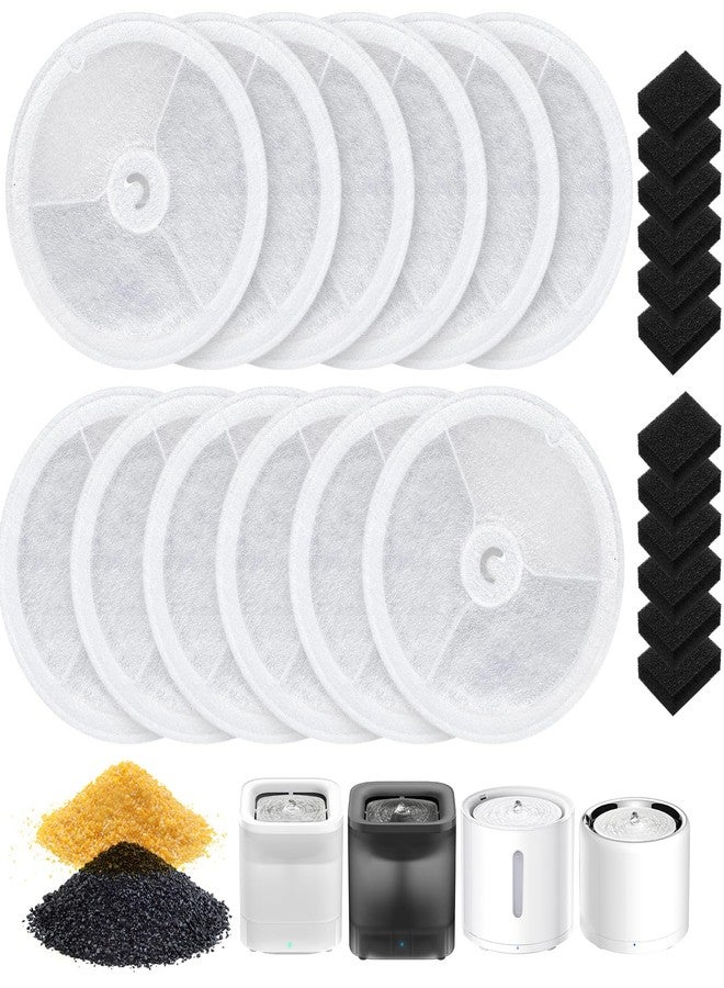 Caehomly 12 PCS Upgraded Filter Unit 3.0 Fit for Pet Cat Water Fountain E versweet Solo 2/Solo SE, E versweet 2S/3/3 Pro, 12 PCS Replacement Filter and 12 PCS Foam Pump Filters - Image 1