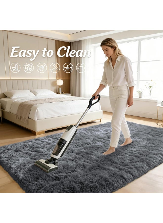 Fluffy Area Rug Machine Washable Soft Shaggy Carpet Non Slip Bedroom Rug for Living Room Kids Room Nursery Dorm Indoor Home Floor Decor - Image 3