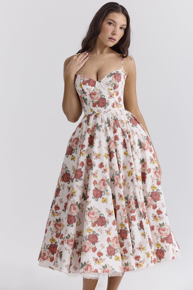 Hot selling womens super good-looking classical French mesh four seasons sexy princess condole dress pink print - Image 5