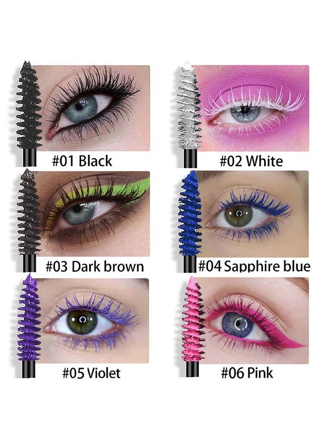 Alisesun 6 Pcs Colored Waterproof Mascara Set, Rainbow Color Fiber Mascara Long Lasting Thick Mascara Charming No Clumping Masacara Brown Mascara Natural Hypoallergenic Colored Makeup Cruelty Free - Image 3