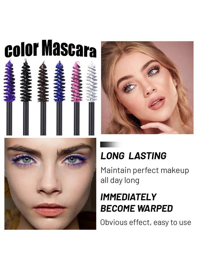 Alisesun 6 Pcs Colored Waterproof Mascara Set, Rainbow Color Fiber Mascara Long Lasting Thick Mascara Charming No Clumping Masacara Brown Mascara Natural Hypoallergenic Colored Makeup Cruelty Free - Image 5