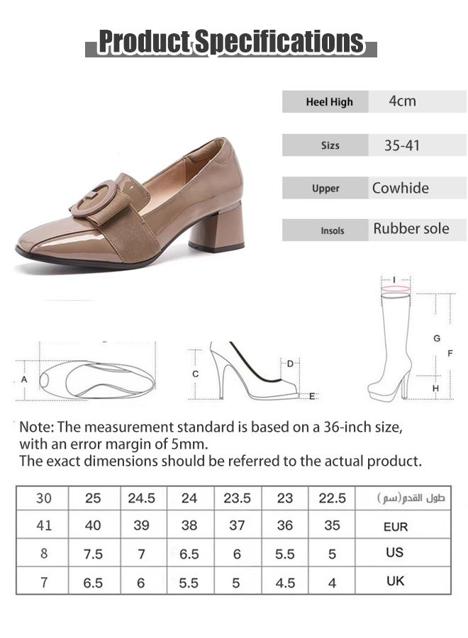 أحذية مضخات ماري جين ريترو نسائية بكعب عريض ٤ سم - جلد لماع (باتنت) ومقدمة مربعة للمكتب/العمل، المناسبات الخاصة واللوك الريترو - Image 3