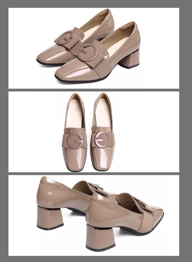 أحذية مضخات ماري جين ريترو نسائية بكعب عريض ٤ سم - جلد لماع (باتنت) ومقدمة مربعة للمكتب/العمل، المناسبات الخاصة واللوك الريترو - Image 5