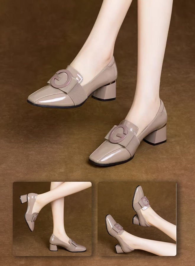 أحذية مضخات ماري جين ريترو نسائية بكعب عريض ٤ سم - جلد لماع (باتنت) ومقدمة مربعة للمكتب/العمل، المناسبات الخاصة واللوك الريترو - Image 4