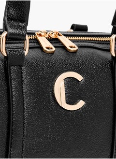 Le Confort Women Solid Bowler Bag with Detachable Strap and Zip Closure  - Image 4