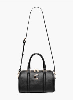 Le Confort Women Solid Bowler Bag with Detachable Strap and Zip Closure  - Image 2
