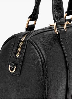 Le Confort Women Solid Bowler Bag with Detachable Strap and Zip Closure  - Image 5