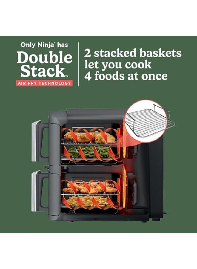 Ninja DoubleStack XL Smart Air Fryer, 2-Basket, 10 QT, 6-in-1, DoubleStack Technology Cooks 4 Foods at Once, Space Saving Design, Air Fry, Broil, Bake SL451SM 9.5 L 2470 W SL451SM Grey - Image 3