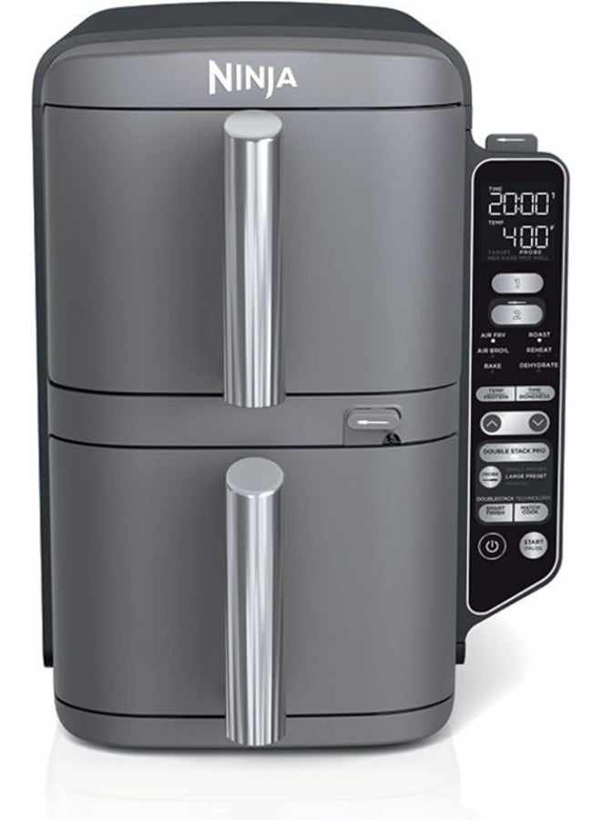 Ninja DoubleStack XL Smart Air Fryer, 2-Basket, 10 QT, 6-in-1, DoubleStack Technology Cooks 4 Foods at Once, Space Saving Design, Air Fry, Broil, Bake SL451SM 9.5 L 2470 W SL451SM Grey - Image 4