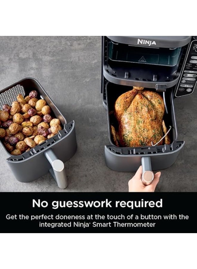 Ninja DoubleStack XL Smart Air Fryer, 2-Basket, 10 QT, 6-in-1, DoubleStack Technology Cooks 4 Foods at Once, Space Saving Design, Air Fry, Broil, Bake SL451SM 9.5 L 2470 W SL451SM Grey - Image 2