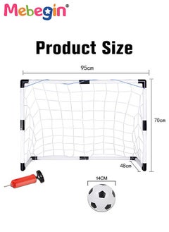 MEBEGIN 95*48*70cm Football Goal for Kids, Mini Training Practice Set with Inflator and 14cm Soccer Ball, Soccer Training Equipment , Multiplayer Sports Games, Soccer Sport Game, Easy to Assemble and Carry, Suitable for Playground, Backyard and Lawn  - Image 3