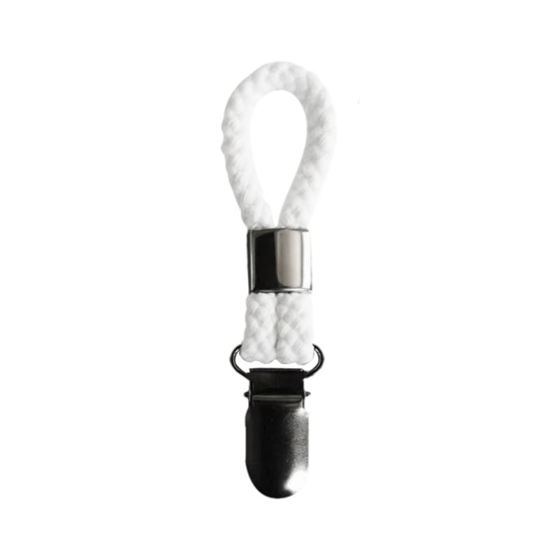 Towel clip cotton rope bath towel clip rust-proof metal bathroom clip / corn pattern milky white 11.5g - Image 4