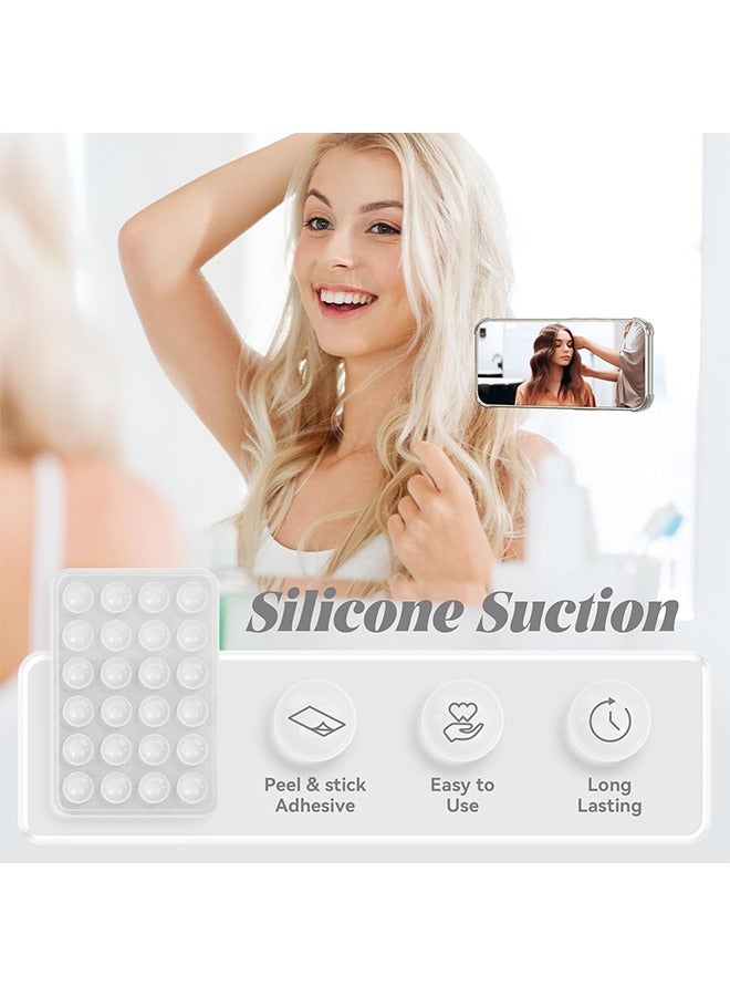 Ocean Silicone Suction Phone Case Mount, 4 Pcs Non-Slip Adhesive Phone Holder for Selfies and Videos, Hands-Free Phone Sticky Grip, Silicon Adhesive Sticky Stand for iPhone and Android, White  - Image 2