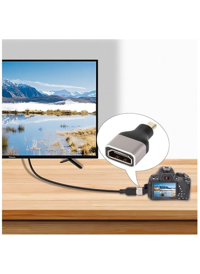 إيروريكس 2 حزمة من محول HDMI الصغير 8k إلى HDMI، Micro HDMI ذكر إلى HDMI A أنثى، محول Micro HDMI القياسي الإصدار 2.1، يدعم 8K@60 هرتز/4K@120 هرتز HDR ARC، متوافق مع الكاميرا، DSLR، الكمبيوتر اللوحي  - Image 4