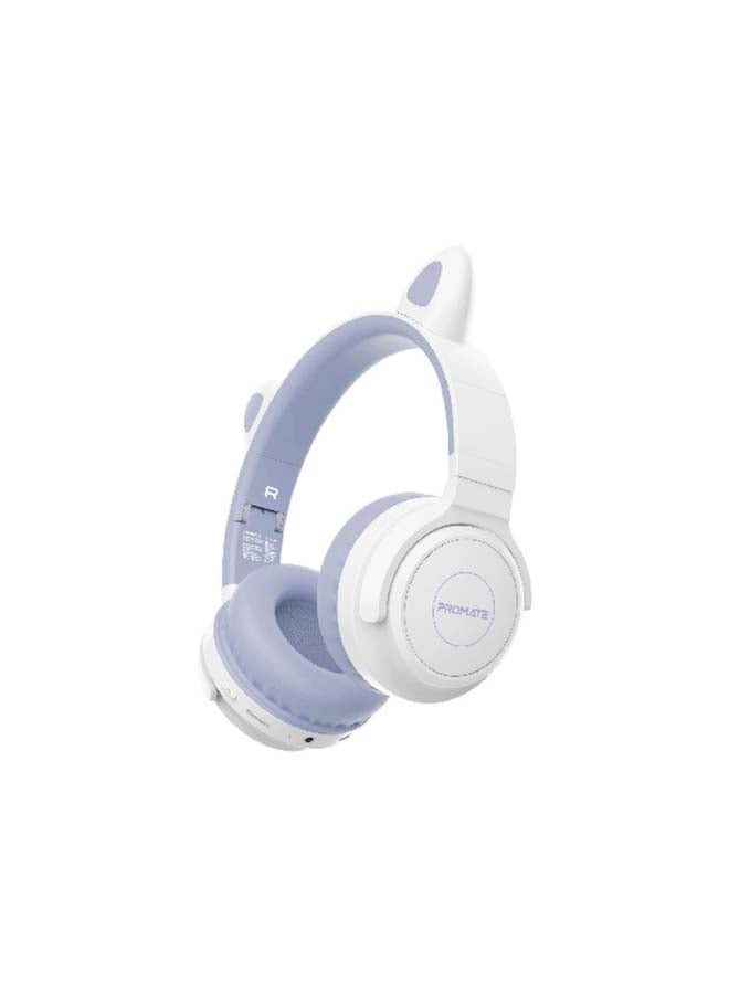 PROMATE Kids Wireless Bluetooth Headphones with LED Cat Ears, Safe Volume Limit, Mic, AUX, TF Card Slot, Panda Lillac - Image 1