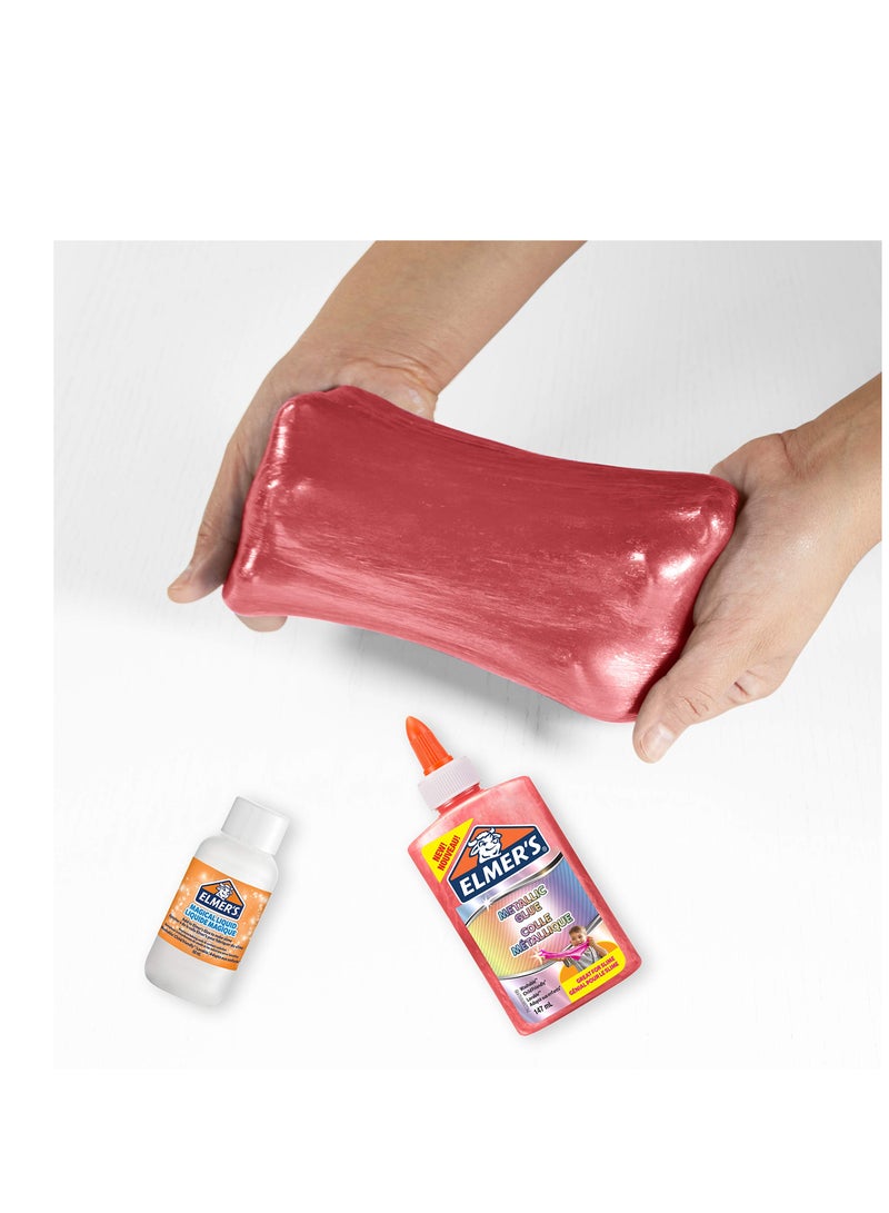 Elmers Elmer's Metallic PVA Glue | Pink | 147 mL | Washable with soap and water for easy, stress-free cleanups | Great for Making Slime | eye-catching arts, crafts and slime | Kid Friendly (Pack of-1) - Image 3