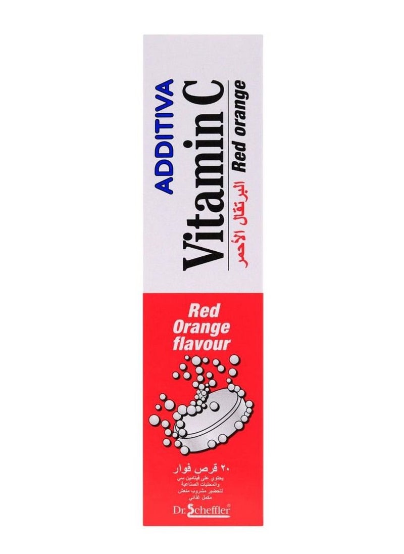 Additiva - أقراص فيتامين سي الفوارة بنكهة البرتقال الأحمر 1000 مجم، 80 جرام، 20 قرص - Image 1