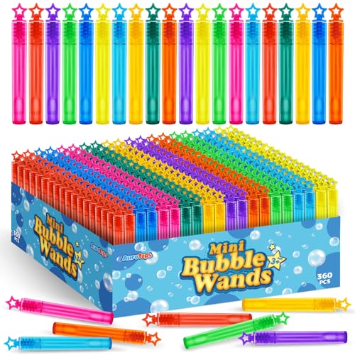 AuroTops 360 PCS Mini Bubble WandsBubble Party Favors Assortment Toys for KidsThemed Birthday Halloween Goodie Bags Carnival Prizes Wedding Bubble Maker Toys for KidsOutdoor Gifts for Girls Boys - Image 1