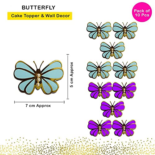 Pop the Party Butterfly Hanging Garland Party Decoration 4 Pack, 3D Paper Butterfly Hanging Banner for Wedding Baby Shower Birthday Home Decor, Blue (Multicolor Butterfly) - Image 2