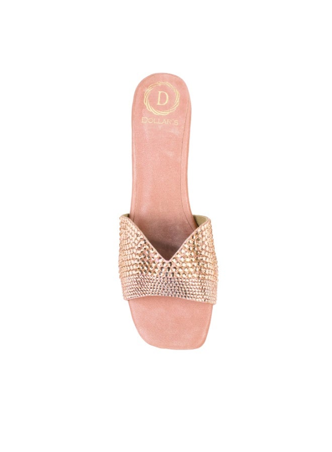 Dollar's Fashion Amina Women Heels, Synthetic Leather Block Heel Sandals, Embellished Upper Slip On Design, Dressy Party Heels for Women, Occasion Footwear - Image 2