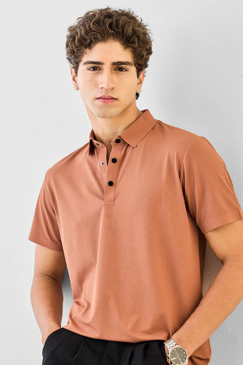 SNITCH Stitchless Snap Button Technical Polo T-Shirt