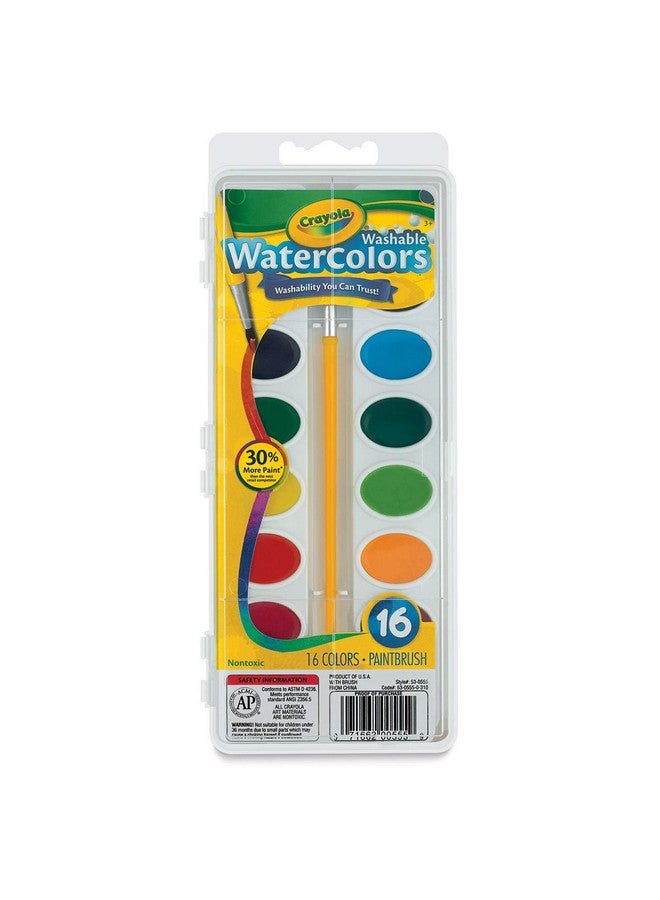 Crayola Washable Watercolor Pan Set Oval Set Of 16 Colors - Image 1