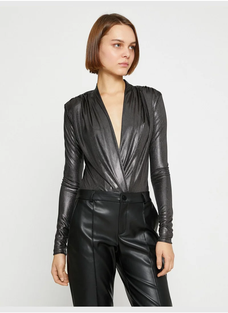 كوتون Shiny Wrapped Blouse