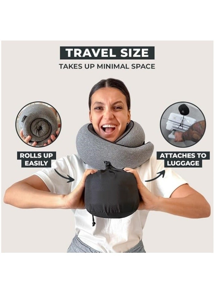 Neck Travel Pillow | Memory Foam Neck Pillow for Comfort on Airplane | Compact and Ergonomic Design for Travel, Car Rides, and Home Use | Ideal for Adults and Kids - Image 4