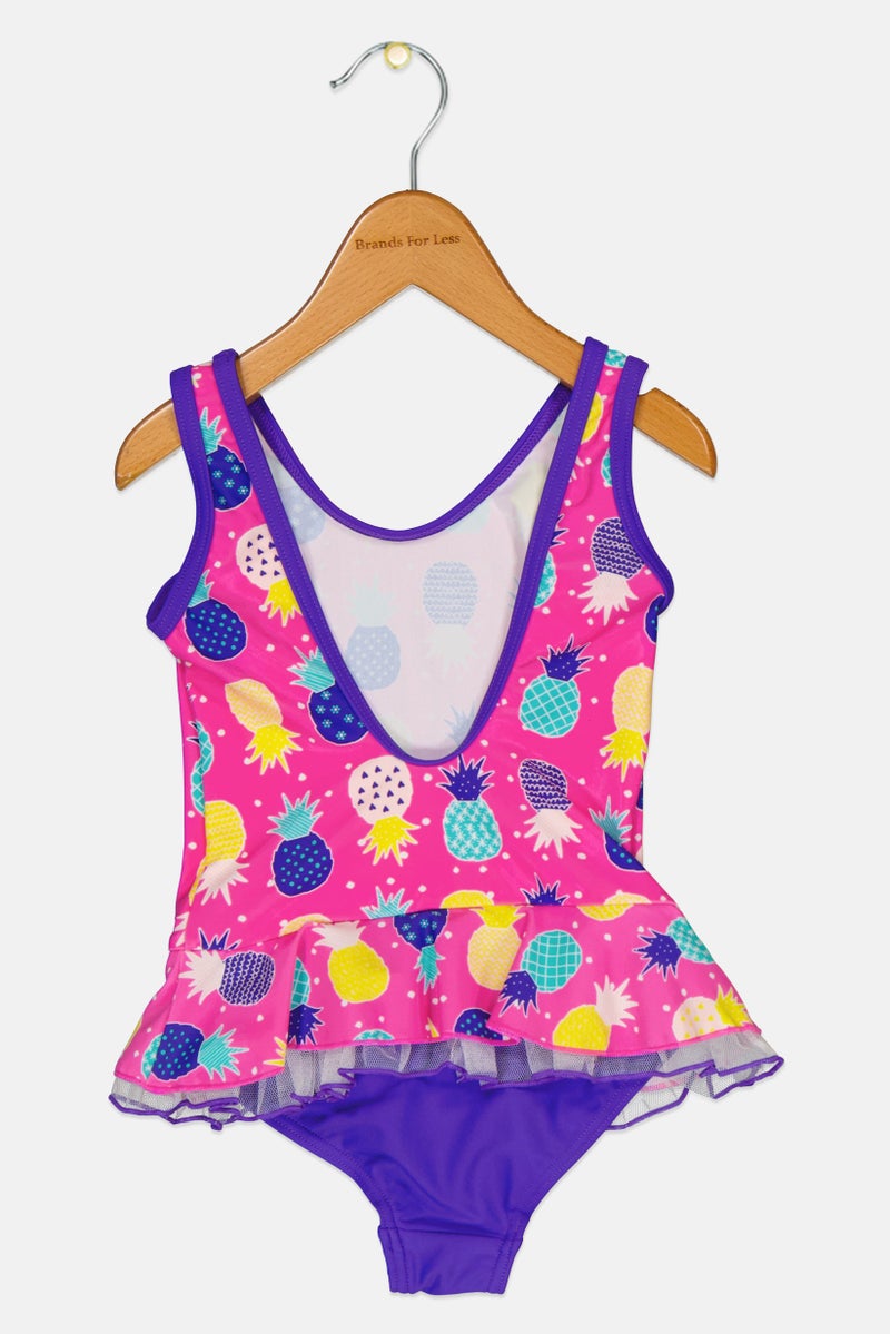 ZOGGS Toddlers Girl Allover Print One Piece Swimsuit, Multicolor - Image 2