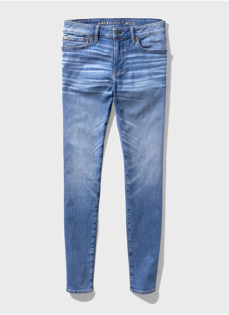 American Eagle - Airflex+ Light Wash Skinny Fit Jeans - Image 1
