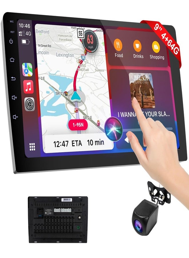 Haudio 9 Inch Wireless Carplay Screen for Car,Double Din Car Audio Receivers with Voice Control,HD Portable Car Stereo Touch Screen with Backup Camera - Image 1