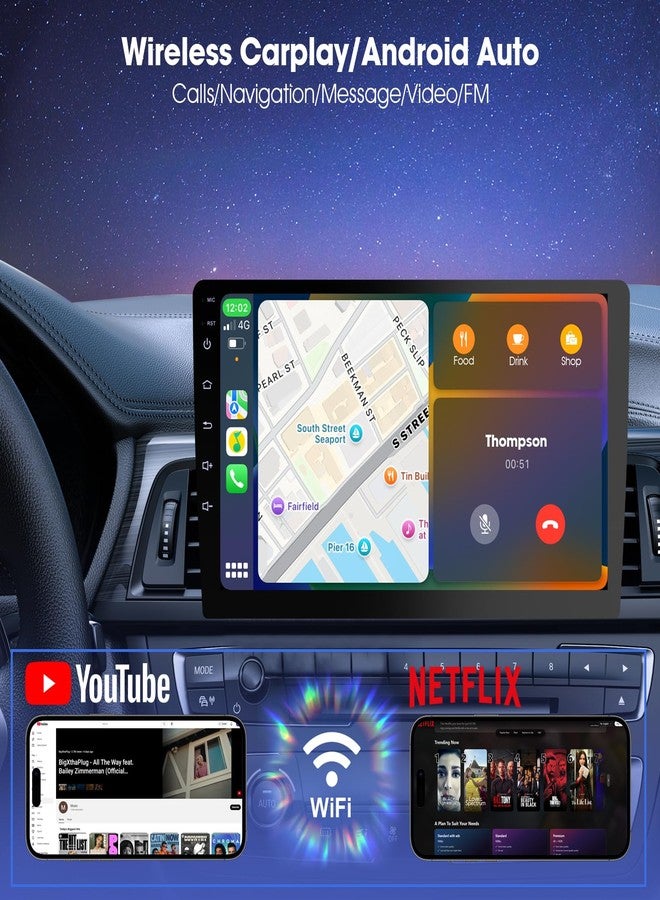 Haudio 9 Inch Wireless Carplay Screen for Car,Double Din Car Audio Receivers with Voice Control,HD Portable Car Stereo Touch Screen with Backup Camera - Image 5