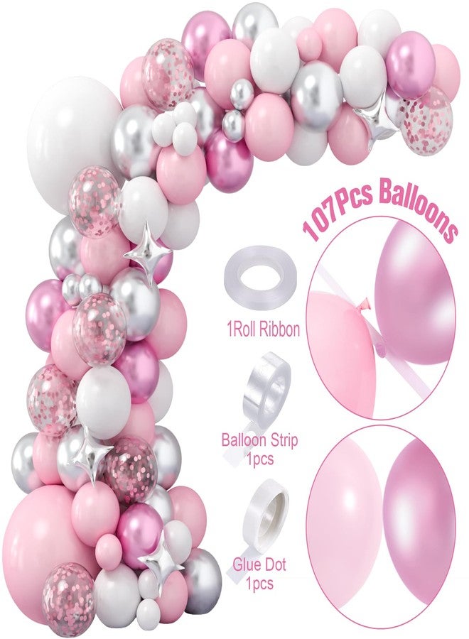 Winrayk 138Pcs Elephant Baby Shower Decorations Girl, Baby Boxes with Letters & Pink White Silver Balloon Arch & It's a Girl Backdrop Huge Foil Balloons, Birthday Party Supplies Girl Baby Shower Decor - Image 5